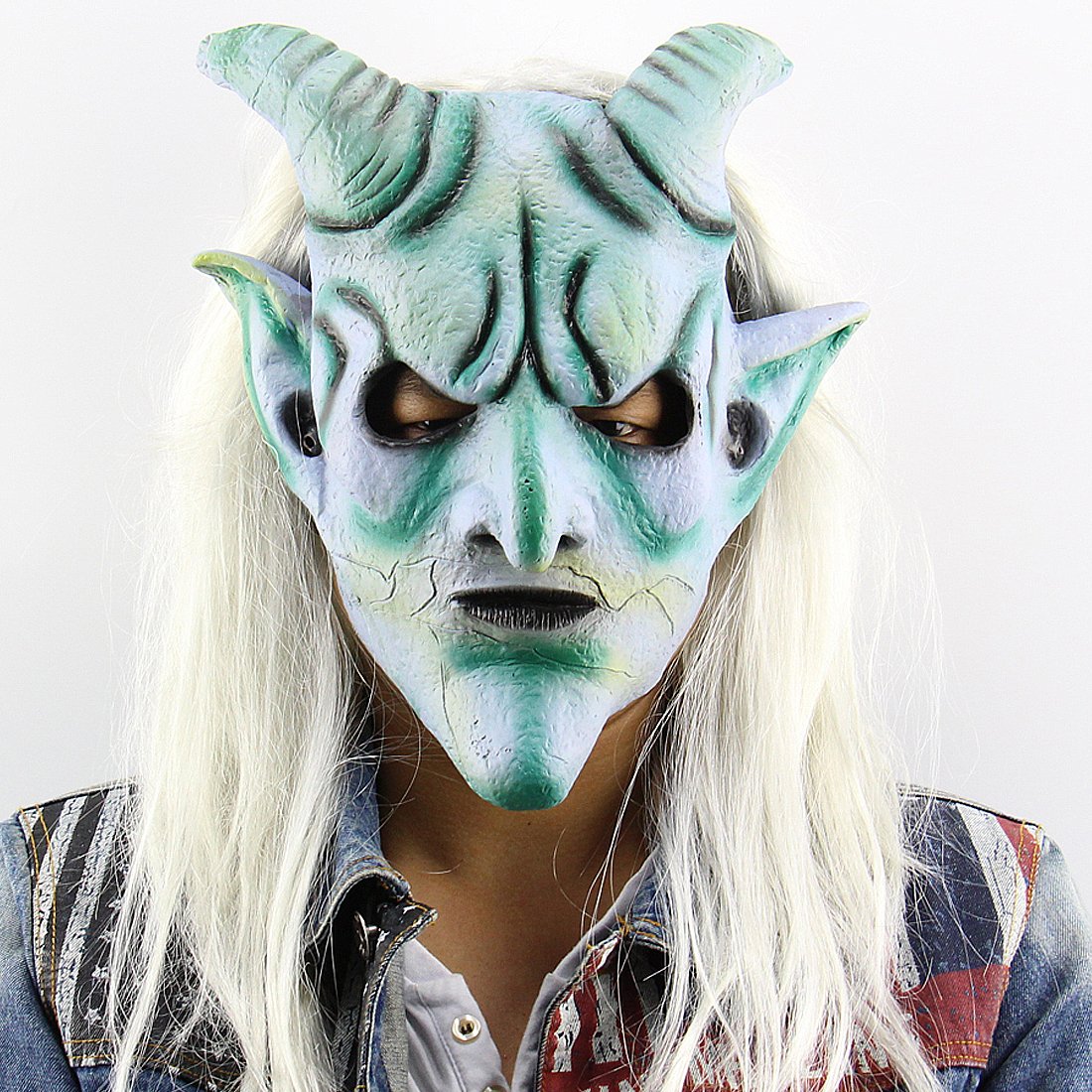Amazon.co.jp: ハロウィン・パーティー用マスク 青鬼 悪魔 ウィッグ Amazon.co.jp: ハロウィン・パーティー用マスク 青鬼 悪魔 ウィッグ